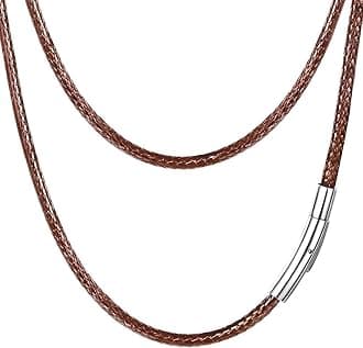 PROSTEEL Waterproof Leather Necklace Cord for Men, 2MM/3MM, 16”-30”, with Stainless Steel Clasp, DIY Chain for Pendant, Come with Box