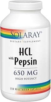 Solaray - Hcl With Pepsin High Potency 650 Mg. 250 Capsules
