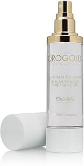 Orogold White Gold 24K Purifying Facial Toner, Face Toner with Gold, Aloe Vera and Chamomile, 100 Mililiter / 3.38 Fl.Oz.
