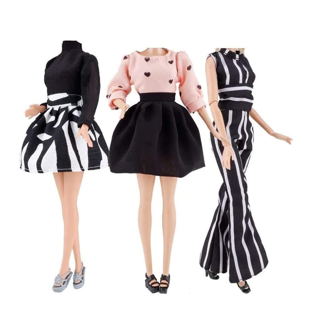 E-TING 3 Sets Handmade Doll Clothes Short Skirt Jumpsuits Office Style Wears Dress for 11.5 inches Dolls