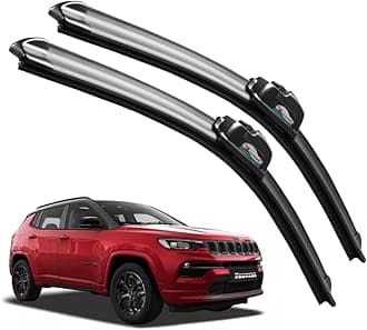 CARNYX Frameless Windshield Wiper Blades, Front Car Wipers Set of 2, Noise-Free, Durable Performance Compatible with (Compass (2015-Till Date) (D-24,P-18))