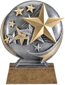 Decade Awards Stars Motion Extreme 3D Resin Trophy - 5 Inch Tall | Star Student Award - Engraved Plate on Request