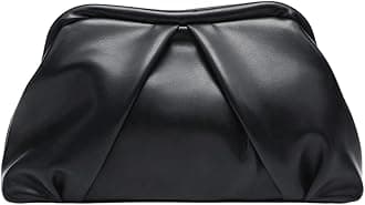 Floerns Women's Vintage Leather Ruched Bag Evening Handbag Dumpling Clutch Purse