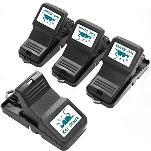 Kat Sense Indoor Mouse Traps, A Humane Snap Trap That Works, Quick ‘N Effective Pack of 4 Reusable Outdoor Multi Catch Solution for Smart Mice