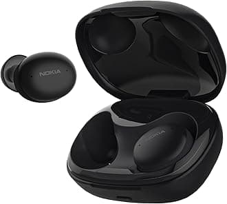 Nokia Comfort Earbuds+ with ANC TWS-631W, 27Hrs Play time, Wireless charging, Bluetooth 5.2, Water resistant, Compatible with android and iOS devices, Metallic black