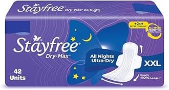 All Night XL Dry Max Cover Sanitary Napkins - 42 Pads (Super Saver Pack)