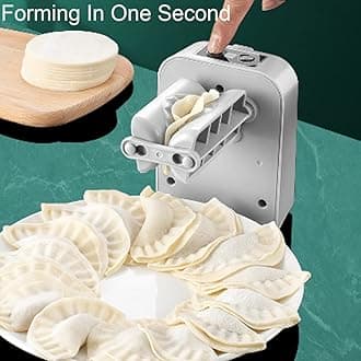 2023 Electric Dumpling Maker Machine -【New Version】Household Automatic Dumpling Maker Mould, Wrap Just In 1 Second, Waterproof Safety Material, DIY Dumpling Making Tool for Kitchen (Grey)
