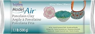 Sculpey Air-Dry Porcelain™ White, Non Toxic, Air Dry Clay, 1.1 Pound bar Great for Realistic Looking Flowers, Intricate Sculpting and Jewelry Making.