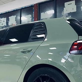 Heart Horse 2pcs for V-W Volk/swagen Golf6 MK6 2008-2012 Accessories Sporty Car Auto Exterior Rear Side Window Louvers Air Vent Scoop Shades Cover Trim Blinds -Glossy Black