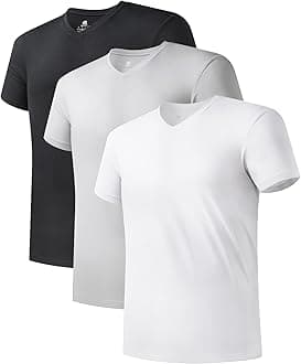 DAVID ARCHY Men's Undershirt Short Sleeves Bamboo Cool Fresh T Shirts Breathable Moisture-Wicking Soft Vest Tees for Men Fit Classic Top 3-Pack