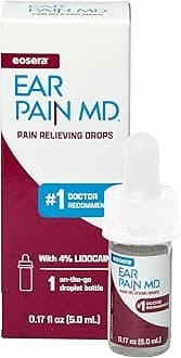 Eosera Ear Pain MD® - 4% Lidocaine Ear Drops for Maximum Strength Earache Pain Relief - Fast-Acting, Numbing Earache Treatment for Adults & Kids (5 mL)