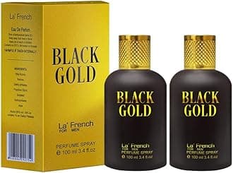 LA' French Black Gold Eau De Parfum - 2 X 100Ml Perfume For Men | Intense Long Lasting Perfume | Premium Fresh Fragrance Scent Edp Spray | Best Gift Perfume For Man And Husband. (Pack 2)