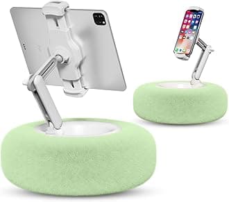Viozon Tablet Stand with Pillow, Compatible with 4.7"-13" Phone/Tablet, iPad, iPhone, Samsung, Google, Kindle, 360°Adjustable Phone Holder for Bed with Soft Plush Fabric, and Detachable Bowl, Green