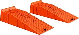 DURHAND 2 PCs Car Ramps Heavy Duty 2.5 Ton Motorhome Levelling Ramps, Plastic Garage Workshop Car Lift, Portable Automotive Vehicle Campervan Car Ramp, Orange