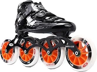WXHC Professional Inline Speed Skates, 4 Wheels Carbon Fiber Skating Shoes Single Row Roller Skates,High Performance Speed Straight Skate Outdoor Inline Skate for Adult Children Unisex
