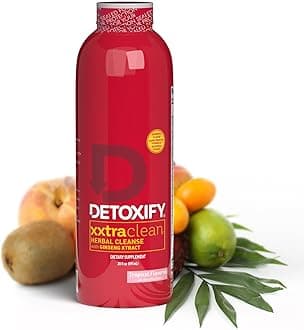 Detoxify Xxtra Clean Herbal Tropical Fruit Flavor 20 Oz Professionally Formulated Extra Strength Herbal Detox Drink Enhanced With Ginseng Extract & Milk Thistle Extract 20 Ounce Tropical Fruit - 20 Oz