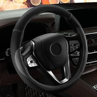 HOTOR Car Steering Wheel Cover, Anti-Slip & Comfortable Grip, Universal 15.5"–15.9", Gray