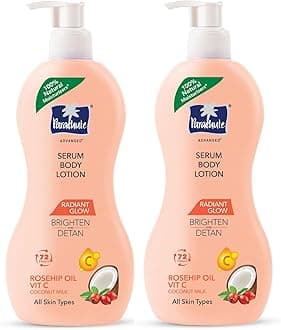 Parachute Advansed Radiant Glow Body lotion | Coconut Milk, Vitamin-C, 100% Natural, All Skin Types | 13.5 fl oz | Pack of 2