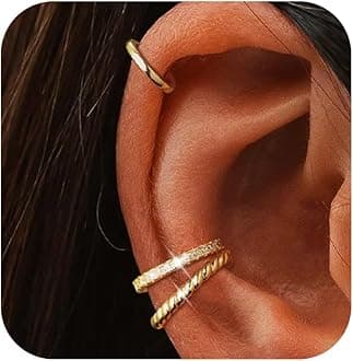 Hook Earrings for Women Helix Ear Clawer Pin Wrap Cuff Earrings Pierced Rhinestone Lightning Bolt Piercing Jewelry Gifts