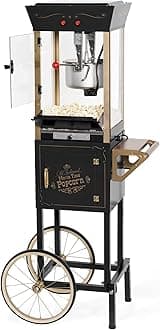Nostalgia CCP510 Vintage Professional Popcorn Cart-New 8-Ounce Kettle-53 Inches Tall-Red