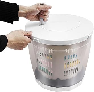 Manual Washing Machine, 2 in 1 Hand Crank Washing Machine with Spin Dryer, Mini Compact Manual Clothes Washer for RV, Travel, Camping, Small Items (Underwear, Socks), Grey