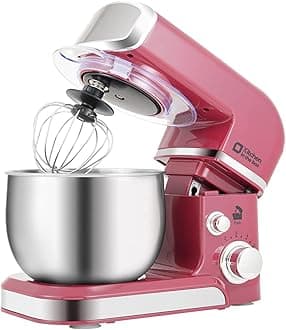 Kitchen in the box Stand Mixer,3.2Qt Small Electric Food Mixer,6 Speeds Portable Lightweight Kitchen Mixer for Daily Use with Egg Whisk,Dough Hook,Flat Beater (Purplish red)