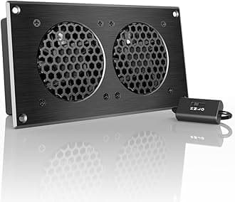 AC Infinity AIRPLATE S5, Quiet Cooling Fan System 8 with Speed Control, for Home Theater AV Cabinets
