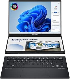 ASUS Zenbook Duo 14 OLED UX8406MA 14.0" 120Hz 3K Dual-OLED Touchscreen Laptop (Intel Core Ultra 9-185H, 32 GB RAM, 2 TB SSD, Detachable Keyboard, Windows 11) Intel EVO Certified