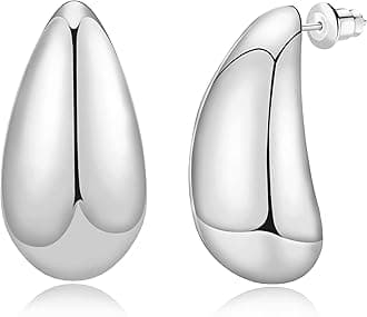 Chunky Gold Hoop Earrings for Women, 14k Gold Plated Thick Triple Hoop Earrings Hypoallergenic Trendy Chunky Gold Hoops Earrings Dainty Jewelry Gifts for Women