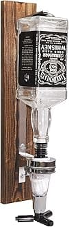 Single Bottle Wall Mounted Liquor Dispenser, Wooden Wall Shelf for Home Bar, Glass Drink Dispenser for Parties