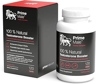 Prime Male - Natural Testosterone Booster Supplement for Men - Expertly formulated with Zinc and D-aspartic Acid