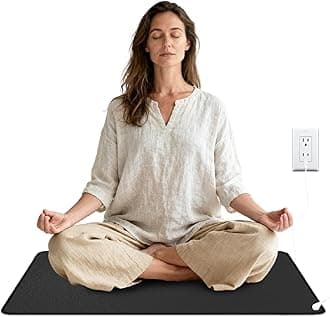 Grounding Mat, Grounding Pad for Sleeping 23.6x35.4 Inches with 15 Feet Grounding Cord, Reduce Inflammation Improve Sleep