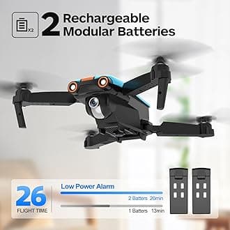 Drone with Camera for Adults, Foldable 2.4GHz FPV Drone for Beginner and Adults,26 Mins Flight Time, RC Quadcopter Toys Gift, Altitude Hold, 2 Batteries