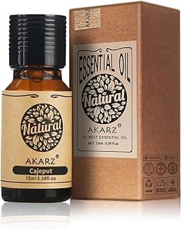 AKARZ Kajipat Essential Oil Natural Organic for Skin Body Hair Care, Diffuser, Candle, Soap, Making, DIY, Massage Aroma, 0.3 fl oz (10 ml)