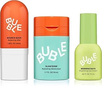 Bub~ble Skincare Set, Bounce Back Balancing Facial Toner Mist + Slam Dunk Face Moisturiser, Enriched with Vitamin E & Aloe Vera Juice for Normal to Dry Skin