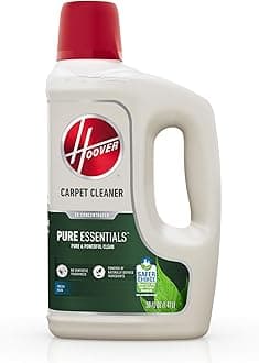 Hoover Pure Essentials Carpet Cleaner Solution, 50 oz., Fresh Rain Scent, Natural Plant Based Formula, Deep Cleaning Carpet Shampoo Solution, Pair with Hoover Carpet Cleaner Machine