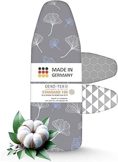 Made in Germany Ironing Board Cover 150 x 50 cm Heat Reflective Elastic Band Oeko-Tex 100 5 Sizes Ironing Board Cover for Steam Ironing Station and Steam Iron Ironing Board Cover XXL