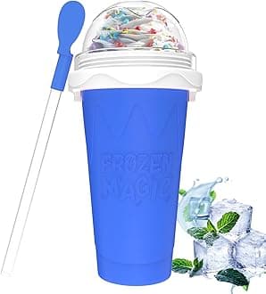 Slushie Maker Cups, Magic Quick Frozen Smoothies Cup for Homemade Milk Shake Ice Cream Maker, Cooling Cups, Double Layer Squeeze Slushy Maker Cup, Birthday Gifts for Friends,Family (Blue)
