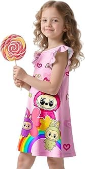 Girls Fashion Dresses Kids Lovely Graphic Dress Party Outfit Birthday Gift