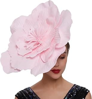 Large Flower Fascinators for Girls Women Tea Party Cocktail Headwear Derby Hats with Headband and Clip for Wedding