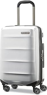 Octiv Lightweight Hardshell 20-Inch Carry-On Luggage- Durable & Impact Resistant, 360° Aero Trac Spinner Wheels, Adjustable Telescopic Handle, Expandable Suitcase, TSA Approved Lock - Silver