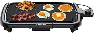 Electric Griddle with Removable Temperature Control, Immersible Flat Top Grill, Burger, Eggs, Pancake Griddle, Nonstick Easy Clean Cooking Surface, Slide Out Drip Tray, 10 x 16 Inch