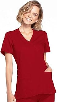 Cherokee womens Workwear Core Stretch Mock Wrap Scrubs Shirt Medical Scrubs (pack of 1)