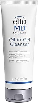 Oil-In-Gel Facial Cleanser, Daily Gentle Face Cleanser, Removes Long-Wear Makeup, Sunscreen, and Sweat, Cleansing Oil For Face, 3.4 oz Tube