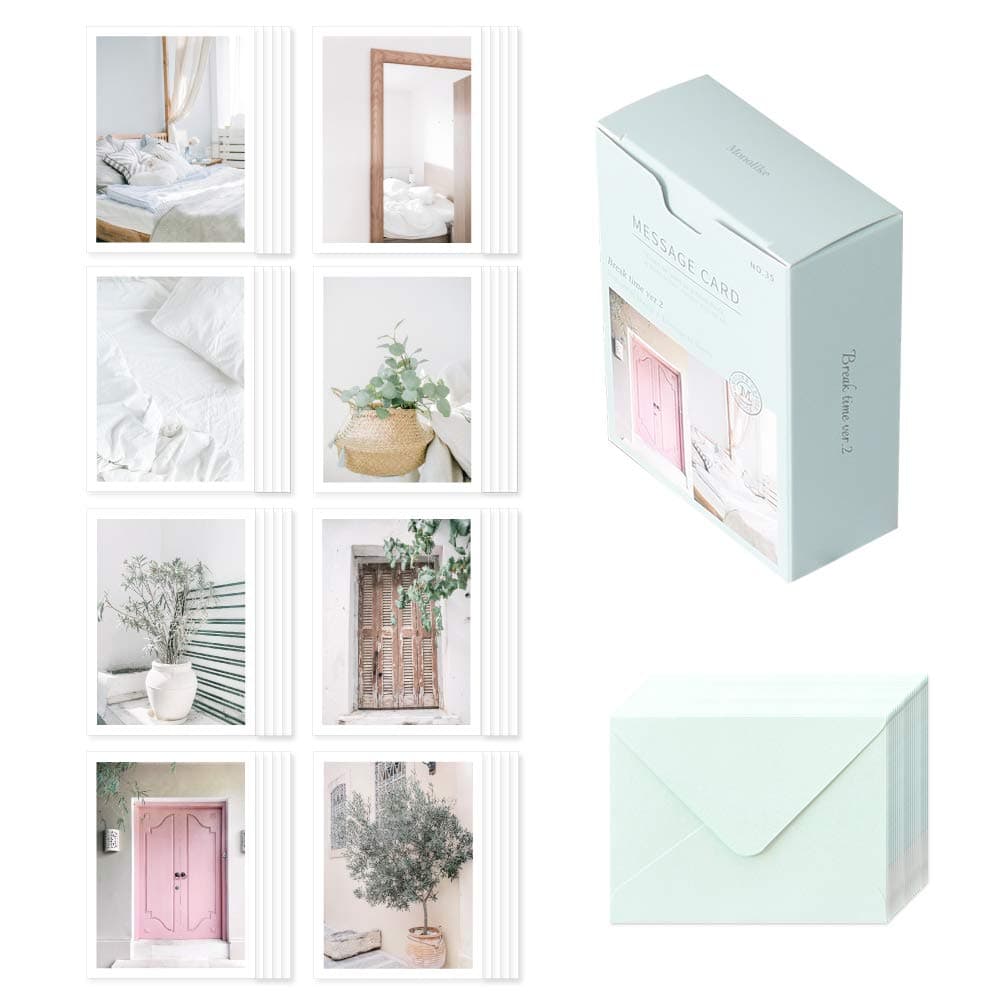 Monolike Message Break time ver.2 card - mix 40 mini Single cards, 20 envelopes package