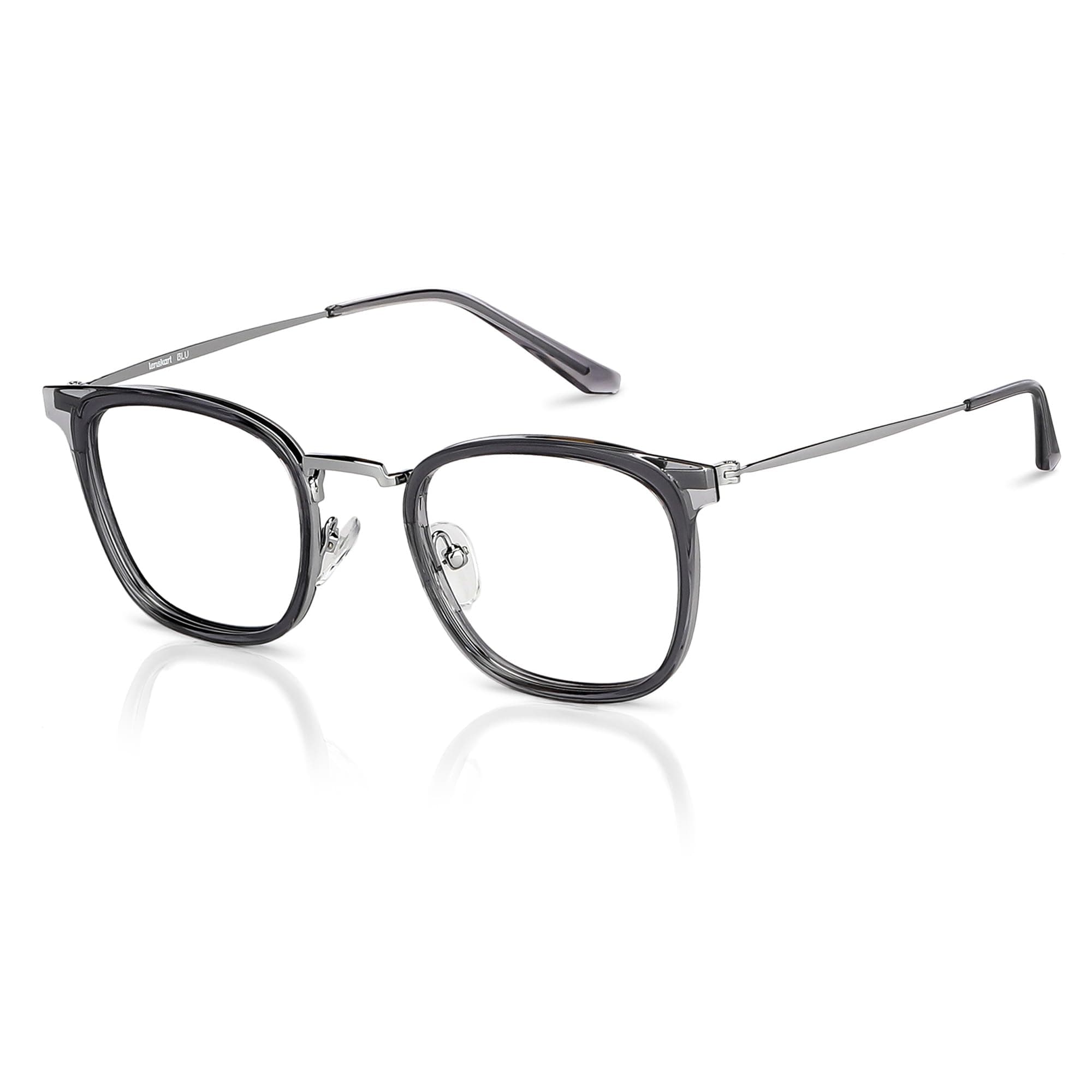 | Zero Power Blue Cut Computer Glasses | Anti Glare, Lightweight & Blocks Harmful Rays | Full Rim Square | 100% UV Protected | For Men and Women | Medium | LB E13529