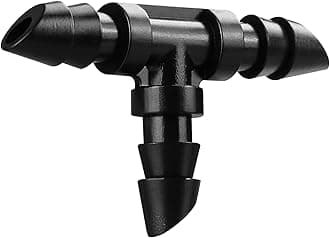 70 Pack Barbed Tee Fittings, 1/4" Drip Tubing, Black, Plastic, Irrigation Fitting, HOSE PIPE FITTING, Barb Tee, 1/4 inch