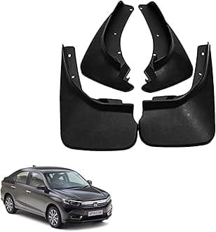 Autokaar O E Type Car Mud Flap Box Shape Splash Protection Guard Tyre Flap Complete Set of Front & Rear Tires for Honda Amaze 2024 Onwards Type-3 Model