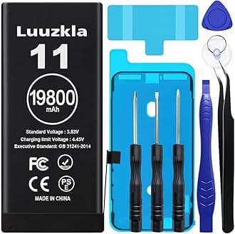 19800mAh (New Upgrade) Battery Compatible with iPhone 11, Super Capacity Battery Replacement Compatible with iPhone 11, with Full Tool Kits-0 Cycle High Capacity-24 Months Service