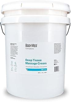 BodyMed Formulations Deep Tissue Massage Cream, 5 gal. – Fragrance-Free, All-Natural Cream for Massage Therapy – Leaping Bunny Certified – with Arnica Extract & Jojoba – Non-Staining, & Paraben Free